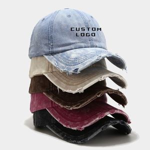 New Product Blank Soft Unconstructed Washed Old Distressed Adjustable Size Baseball Caps Hat Custom logo Dad Hats - Product Image 1