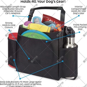 Pet Car <b>Seat</b> Back <b>Storage</b> Bag Black Polyester Durable Travel Organizer For Dog Supplies - Product Image 3