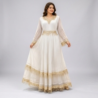 Prix de Gros Direct Usine – Nouvelle Robe Plissée Élégante Grande Taille pour Femme, Coupe Trapèze, avec Dentelle Superposée et Taille Haute – Collection Automne 2026