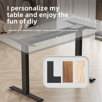 Bureau électrique surélevé Xavier, cadre à double moteur, design moderne en métal, plateau extensible, bureau intelligent à hauteur réglable électriquement