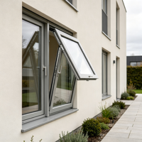 Fenêtres en aluminium sur mesure insonorisées, anti-corrosion, à battants inclinables, avec stores intégrés monobloc pour hôtels et centres commerciaux