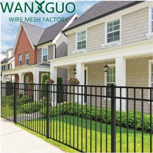 Hot bán ngoài trời trang trí màu đen mạ kẽm bền 6ftx8ft rèn sắt nhôm hình ống hàng rào - Product Image 3