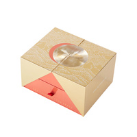 Boîte cadeau rigide à double porte personnalisée avec tiroir, logo personnalisé, pelliculage brillant, boîte à double ouverture pour emballage cadeau haut de gamme