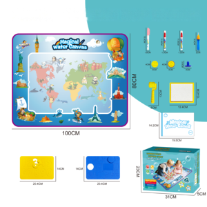 Tapete de Dibujo con Agua, Impreso con Mapa del Mundo, 150x100cm, Tela Gruesa, Portátil, Ligero, <span class=keywords><strong>Juego</strong></span> Interactivo para Niños Pequeños - Product Image 2