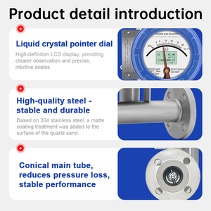 Débitmètre à section variable, rotamètre à tube métallique pour liquides, <span class=keywords><strong>gaz</strong></span> et vapeurs, petit débit, <span class=keywords><strong>raccord</strong></span> à bride, sortie 4-20mA - Product Image 6