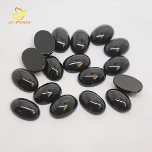 Harga Pabrik Onyx Hitam Alami Cabochon Oval untuk Cincin