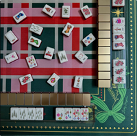 Weihnachts-Mahjong-Set für Zuhause, Luxuriöse Mahjong-Steine im Retro-Nussknacker-Design, Acryl-Set für die Feiertage