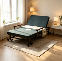 Lit d'appoint pliable gain de place avec 8 roues, pliage en 3 secondes, housse matelassée lavable, plusieurs tailles, OEM ODM VLranlife
