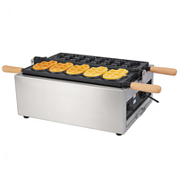 Machine à Taiyaki en forme de poisson commerciale avec prix de gros, machine à gaufres croustillantes, machine à gaufres en forme de poisson industrielle