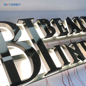 New arrivals tùy chỉnh thép không gỉ Backlit kênh chữ với LED chiếu sáng Acrylic signage cho cửa hàng kinh doanh dấu hiệu - Product Image 2