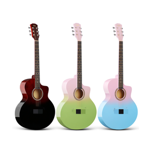 Prix usine personnalisé 6 cordes <span class=keywords><strong>guitare</strong></span> <span class=keywords><strong>classique</strong></span> 41 pouces tilleul acoustique coloré et pas cher pour adultes enfants débutants - Product Image 1