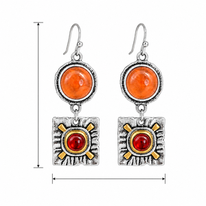 Orecchini lunghi rossi vintage artistici, accessori e regali da donna per l'uso quotidiano e per le feste - Product Image 5
