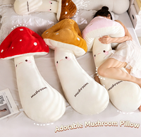 Coussin en peluche créatif en forme de grand champignon, mignon et amusant, long coussin de soutien pour le lit, coussin de réconfort pour les jambes, dossier de canapé, décoration intérieure