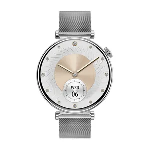 LADY WOMEN Amoled smart watch 1.32" blood oxygen pressure menstrual period stock market tracking voice control HK41 smartwatch