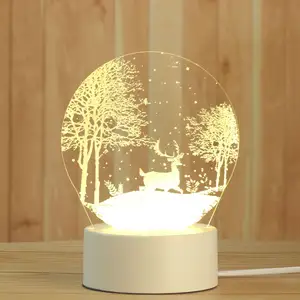 Sensore di movimento lampade Creative lampada da tavolo moderna a Led Baby Anime luci acriliche luce notturna 3D per soggiorno camera da letto decor Lamp