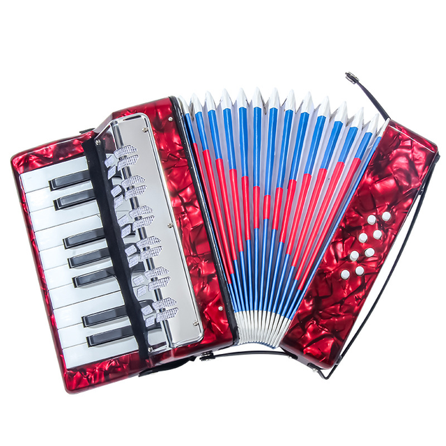 Carefully Selected Diatonic 17-Key 8-Bass Children's Accordion Beginner's Instrument Educational Toy Gift Celluloid Wooden