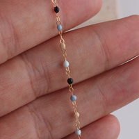 Модная цепочка из позолоченного золота 14K с цветной эмалью, цепочка-кабель для самостоятельного изготовления браслетов и ожерелий, для создания украшений