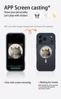 Coque de téléphone pour iPhone 17 avec support d'appareil photo, étanche CE IPX8, NFC, écran E-Ink personnalisable et recharge sans fil