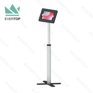 LSF03-C Telescopic Height Adjustable Floor Standing for iPad Tablet Display Stand Android Tablet Anti theft Kiosk Stand w Lock