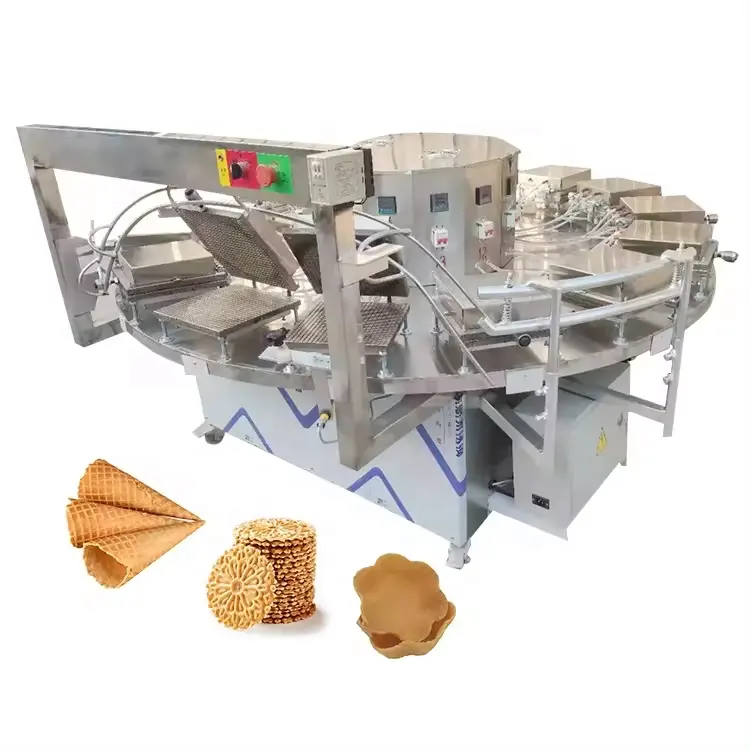 Commercial Stroopwafel Edible Tea Cup Icecream Wafer Egg Roll Rolled Sugar Waffle Ice Cream Cone Maker Make Machine