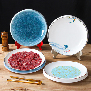 Vajilla de melamina Xiangyuan, platos de imitación de porcelana, platos redondos comerciales para restaurantes de hot pot de carne, comedor creativo - Product Image 2