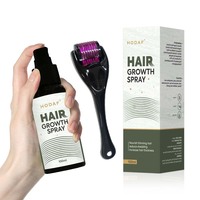 Ensemble de soins capillaires : Spray nourrissant pour le cuir chevelu et stimulant la densité des cheveux et Rouleau à micro-aiguilles