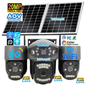 AOV 4Lens Hieasy 3PTZ 10K 20MP HD 4G Solar Network <b>Security</b> Bullet Cameras Outdoor Wifi Wireless IP PTZ CCTV Surveillance Camera - Product Image 1