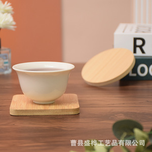 Posavasos Cuadrado de Bambú de Color Sólido, Aislante del Calor, para Vajilla y Decoración del Hogar - Product Image 5