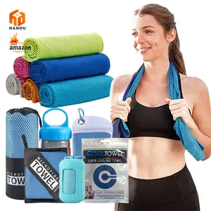 Custom Sublimation Soft Pva Cooling Face Towels Printed Sports Neck Microfiber Towel Instant Super Ice Cooling Gym Towel