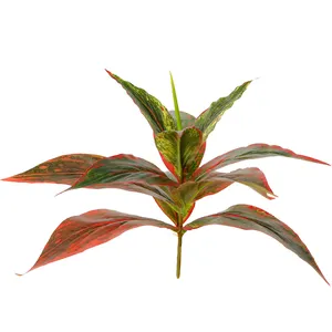 Plastic Plants Decorative 28cm Beautiful Color Graft Plastic Leaves Bundle Artificial Plants For Home Decor