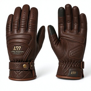 Long Mission Industry Leather <b>Touchscreen</b> Motorbike <b>Gloves</b> Wrist Length Plain Style Eco-Friendly Fur Lined Four Seasons Use - Product Image 4