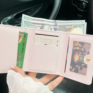 Porte-monnaie court <span class=keywords><strong>en</strong></span> cuir PU exquis et charmant avec nœud, grande capacité, durable, porte-cartes pour femmes pour un usage quotidien - Product Image 4