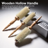 Peigne en bois avec tube en aluminium argenté, antistatique, pour démêler les cheveux, pour un usage quotidien, salon, maison, toilettage