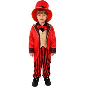 Disfraz de circo para niños, traje de pantalones a rayas rojas con sombrero para niños, fiesta, actuación, juego de rol - Product Image 5