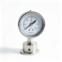 Manomètre à diaphragme sanitaire en acier inoxydable 304SS 316L résistant à la corrosion, type à collier, pour l'industrie alimentaire et pharmaceutique