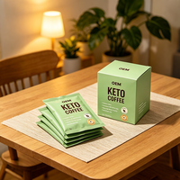Café instantané KETO OEM pour usine, faible en glucides, sans sucre, à l'huile MCT, favorisant la satiété, graisses saines, boisson quotidienne saine