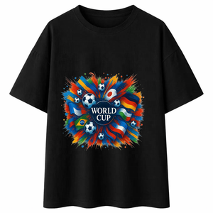 <span class=keywords><strong>T</strong></span>-shirt Girocollo a Maniche Corte in Cotone da Uomo <span class=keywords><strong>con</strong></span> Stampa a Schizzi di Bandiere Nazionali Bianche Vibranti 2026, Personalizzabile <span class=keywords><strong>con</strong></span> Logo Stampato, Casual - Product Image 3