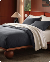 Parure de lit en coton peigné premium, teinture dégradée, tissage gaufré, 5 pièces, 240 GSM, ensemble de couvre-lit en coton doux pour la vente en gros, 21s/32s