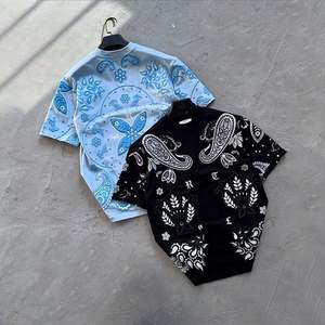 Camiseta Casual Personalizada de Punto para Unisex, 100% Algodón, 300gsm, Corte Holgado para Hombre y Mujer con Diseño Paisley - Product Image 4