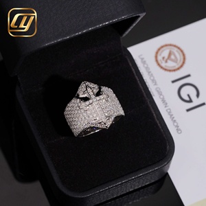 Factory IGI Certified Lab Grown Diamond <b>Cross</b> <b>Ring</b> Full Micro Pave Diamond Jewelry Custom Service 925 <b>Silver</b> <b>Cross</b> Women <b>Ring</b> - Product Image 1