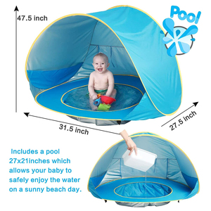 Tienda de playa para bebés emergente Refugio solar portátil impermeable con piscina Parques para niños con sombra - Product Image 2