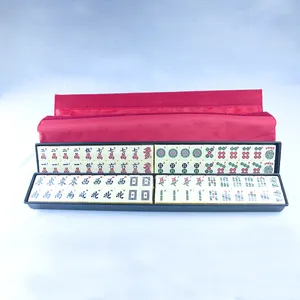 Rifornimento di fabbrica piastrelle mahjong personalizzate in melamina di alta qualità borsa rossa verde 30 mm numero di figura usa set mahjong americano