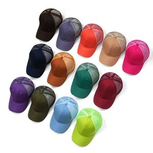 Trucker Mesh Structured Plain Design 6 Panel Adjustable Size <b>Hat</b> Snapback Mesh-Back Baseball Cap Promotion Gift - Product Image 3