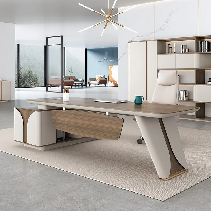 High-grade Luxury Modular Commercial Modern Wooden Panel Boss CEO Desk 3 Meter