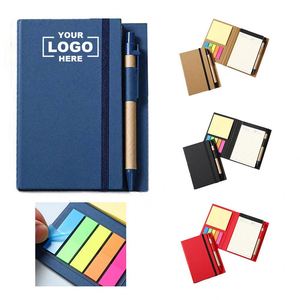 Custom Promotional Business Stationery Gift Sticky Note <b>Memo</b> <b>Pad</b> Kraft Paper Spiral Bound Notepads Notebooks Set with Pen - Product Image 1