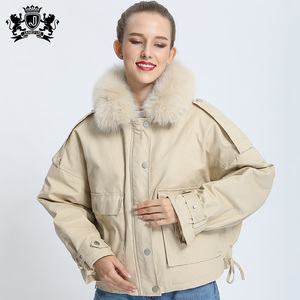 Veste en duvet <span class=keywords><strong>de</strong></span> <span class=keywords><strong>canard</strong></span> pour femme, Parka d'hiver avec col en fourrure <span class=keywords><strong>de</strong></span> renard, vêtement d'extérieur épais et chaud, manteaux bouffants - Product Image 4