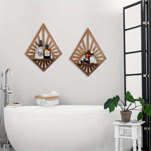 Một kệ nổi treo tường theo phong cách nông thôn hiện đại, thích hợp để treo đồ trang trí trong phòng khách và nhà bếp. - Product Image 4