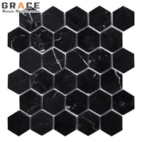 Luxe Rare Couleur Naturelle Carrare Or Marbre Mosaïque Hexagone Blanc Mur Backspash Décor Et Sol Intérieur Carreaux De Pierre