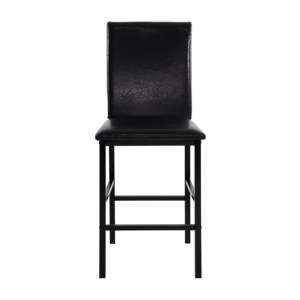 Ensemble de 4 chaises de bar Db, hauteur de comptoir, en similicuir noir, structure en métal, design moderne et contemporain, pour utilisation à la maison ou au bar. - Product Image 6