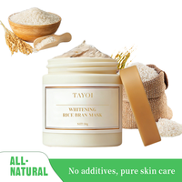 Masque Visage Bio Végan à l'Extrait de Riz Coréen, Vitamine E et Minéraux pour Peaux Sèches - Hydratant, Éclaircissant, Nettoyant en Profondeur des Pores